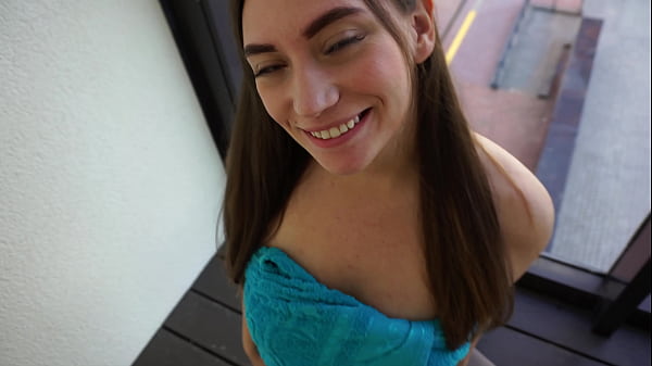 Image fucked girlfriend in the mouth on the balcony