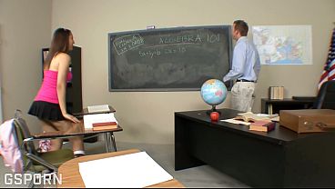 Image Brunette school teen like the hot cock of teacher fucking her wet pussy