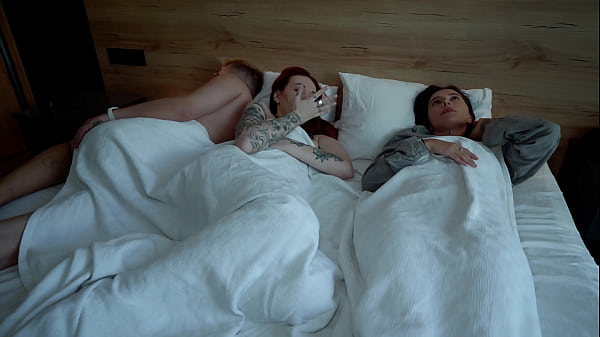 Image Step Mom and Step Sister Share Bed with Step Son in Wild Hotel Fuck