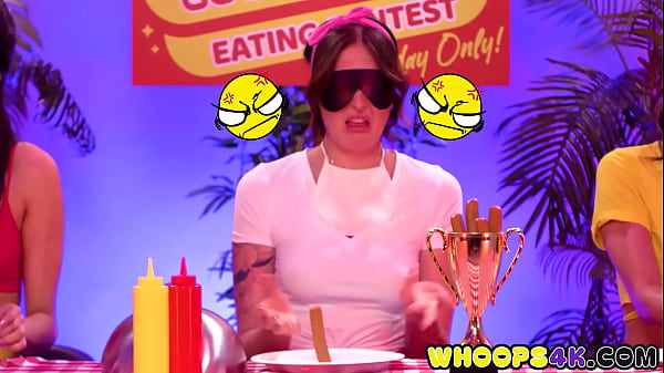 Image Wild Lesbian Threesome Together on Eating Contest