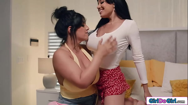 Image Chubby gf is fingered and licks big tits milf to an orgasm