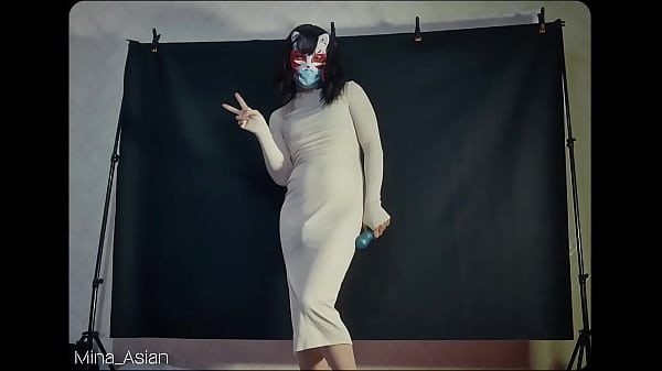 Image Cute Japanese shemale Mina cums in chastity like a good slut