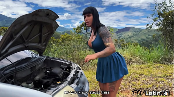 Image I find a fitness girl with her broken-down car and take her home - POVLatinGirl