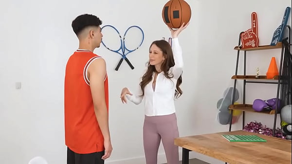 Image Milf petite soccer mom rides young cock