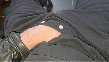 Image PhantomGentX Leather Stroke! Muscular Master Unzips & Cums Hard