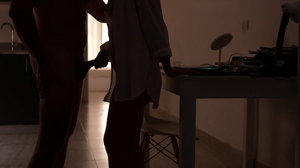 Image The art of sex with blowjob at kitchen with swallow cum