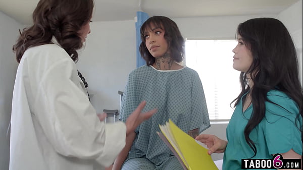 Image HOT black MILF fisted by sexy white doctor and cute latina nurse