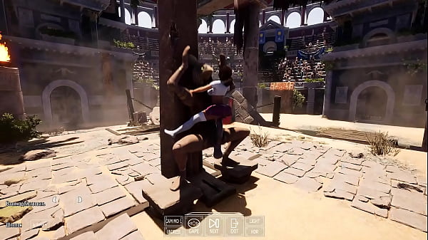 Image An ancient statue awakened and began to fuck Lara in an arena with 1,000 spectators. 3D Hentai Game