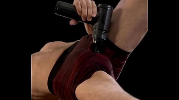 Image AIOnJon Stretching Reverie with Massage gun in Tight Shorts