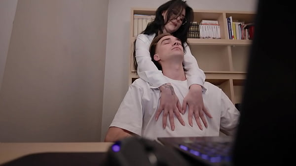 Image Office Stress Relief &mdash_ Secretary Gives Boss Erotic Massage & Blowjob