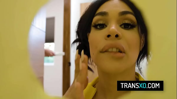 Image Hot tranny threesome sex in the bathroom - Eva Maxim, Jade Venus, Ariel Demure