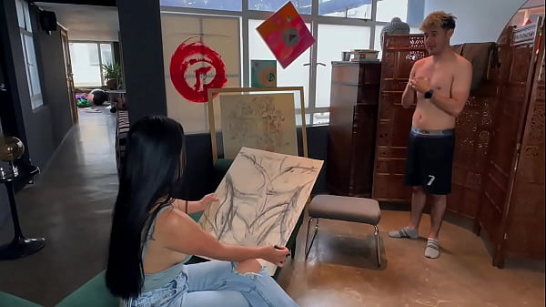 Image PAINTER HAS SEX WITH HER MODEL DURING AN ARTISTIC SESSION