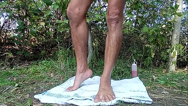Image Fucking my ass with a big horse dildo in nature. Part7