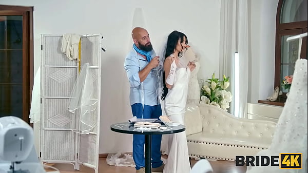 Image BRIDE4K. Little whore was fucked on the wedding salon couch while the groom was waiting next door