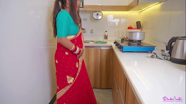 Image After Suhagrat- newly married Pinki bhabhi stripping saree in bathroom, she fucked hard and got cum in Pussy with Hindi Audio.