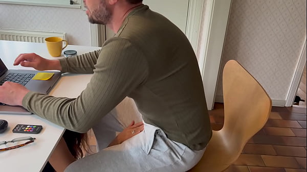 Image My wife decided to give me a blowjob when I was in an online meeting.