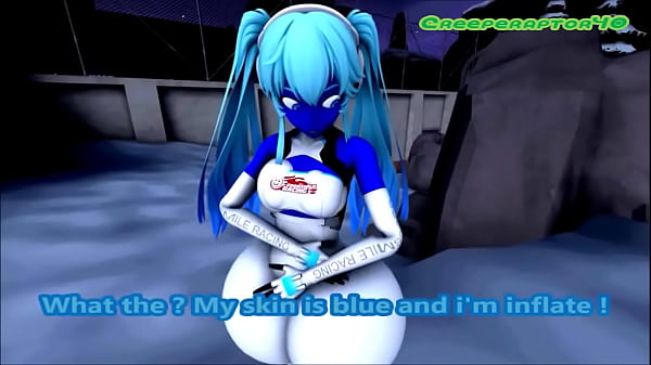 Image miku racing turning into a blueberry