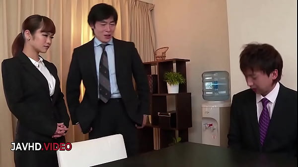 Image Passionate Asian Anju Akane strips nude for intense fuck session with two guys at work
