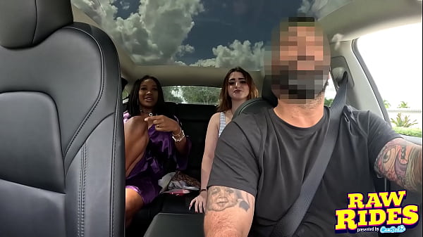 Image Busty Ebony MILF Exposes Her Massive Boobs and Fingers Her Wet Pussy in a Shared Ride
