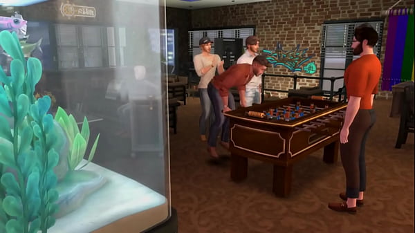 Image Hunky Sims 4 - Sexy orgy (Three hunks and a horny slut)
