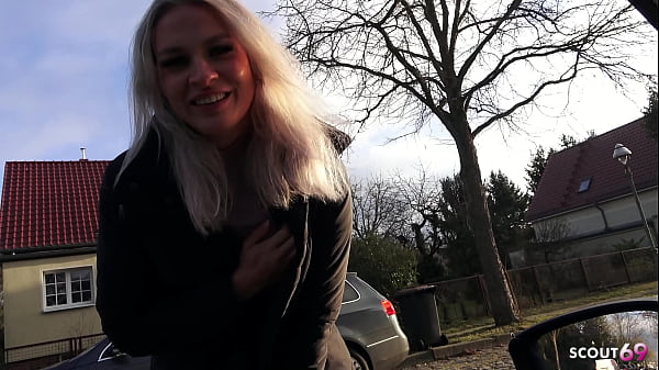 Image German Teen talk to Risky Cheating Fuck at First Date with Stranger in his car diretly in Berlin City without condom