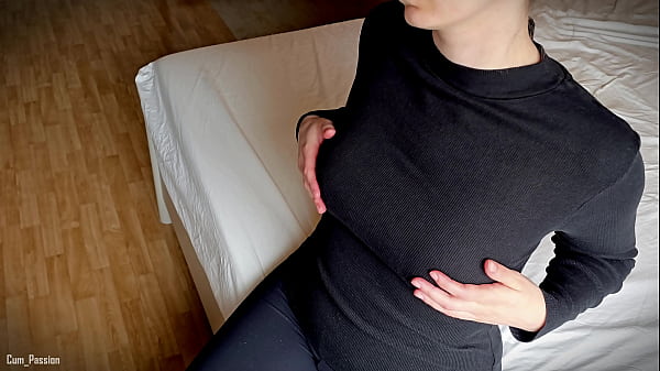 Image Do You Think He Did a Nice Job of Covering My New Black Blouse Hot Handjob and Cum on Clothes!