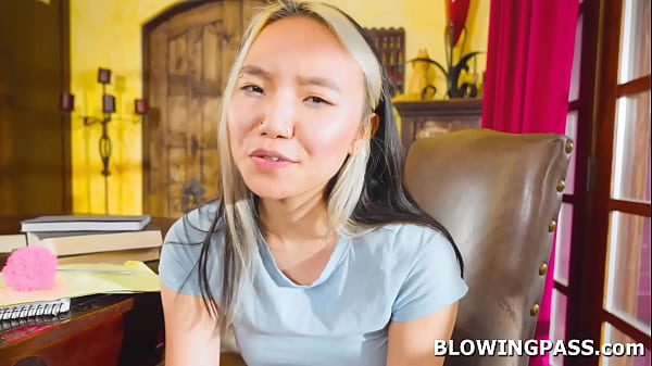 Image Asian teen giving private tutor blowjob