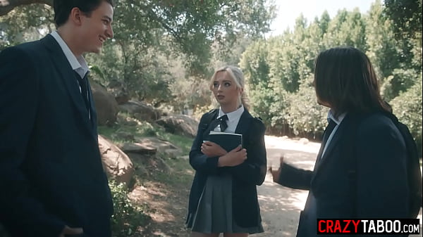 Image Nerdy teen Lexi Lore summoned a demonic spirit and got fucked by two dirty classmates