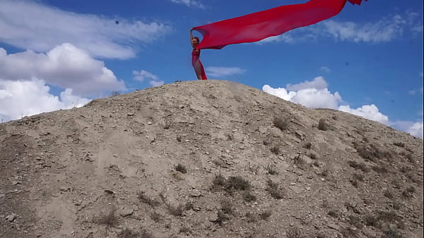 Image On Top of Hill with Red Flag