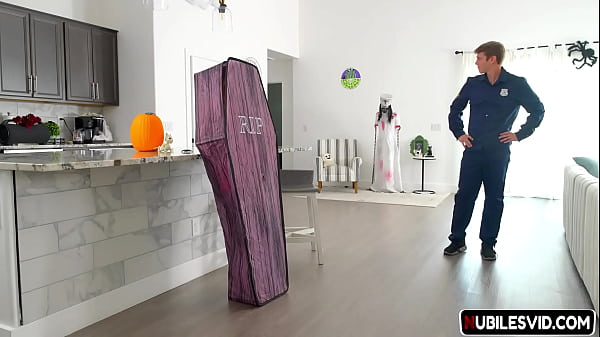 Image Halloween Lover Teen Decorating the House and Fuck up