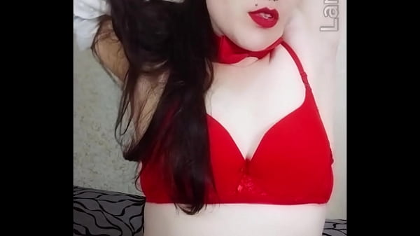 Image Hot secretary Lammy Pixel in a red miniskirt teases, deepthroats and masturbates with her small tits