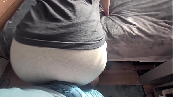 Image pov white girl twerking ass on cock in boxers