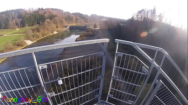 Image I'm edit on my foreskin cock outside on a very public observation tower by a river.