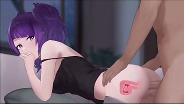 Image Cute girl getting filled up on the couch