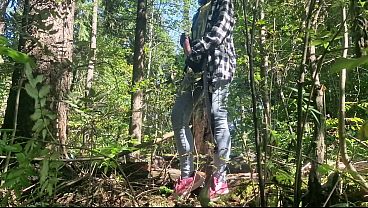 Image Girl strapon man Outdoor amateur