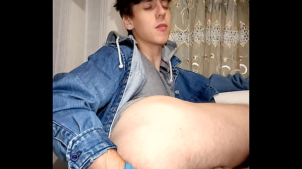 Image Powerful cumshots fly off the big tatooed cock of a sexy twink who was fisting his own prolapse