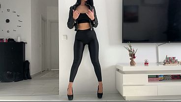 Image Hot slut in leather jacket fuck in doggy style and blowjob