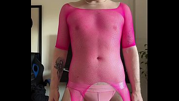 Image Guy Discovers his Sexuality by having Sex with Cute Femboy in Fishnets