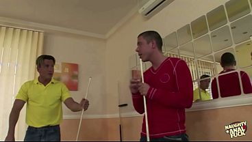 Image Slutty brunette likes to deepthroat and get fucked by two large cocks in a threesome.