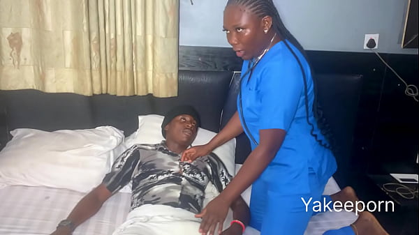 Image Ebony Nurse got so horny when she sees her patient erecting