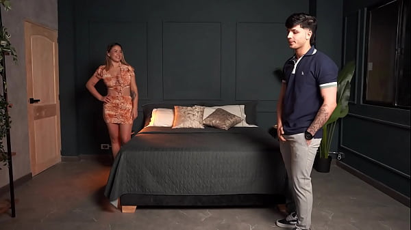 Image Busty MILF has no choice but to share her hotel bed with her hot stepson!