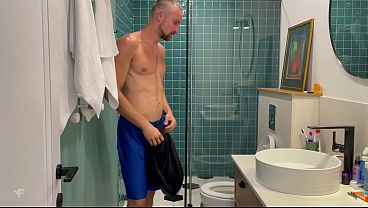 Image My wild sexy neighbor fucks me hard in the shower and then in his room with his huge cock