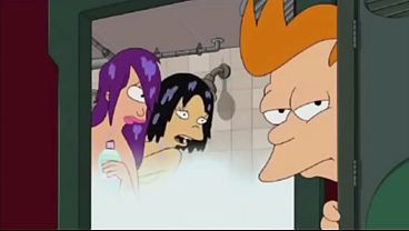 Image Futurama shower threesome