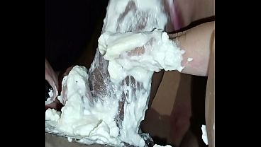 Image Chupando la gran polla de mi hermanastro con crema batida, CUM DOBLE!!