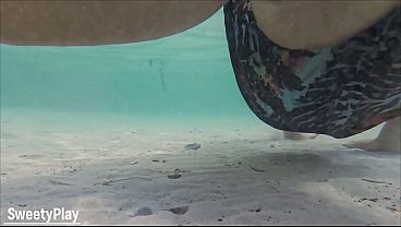 Image Underwater creampie coz stranger cum inside me on the beach