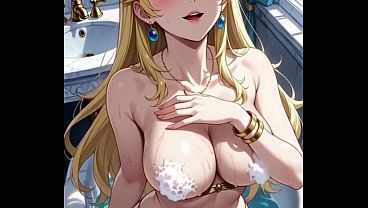 Image Princess Peach take a bath (Ai animation)