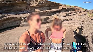 Image TWO BITCHES ON THE BEACH: my cock exposed to two fit girls on the beach