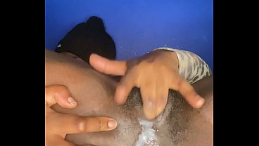 Image creamy ebony masturbation