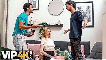 Image CUCK4K. Pregnant blonde with natural tits is enjoying stranger's cock in front of her husband