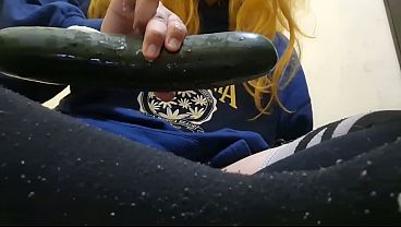 Image Small Penis Trans Girl Pissing and Fucking Her Fat Ass with Cucumber